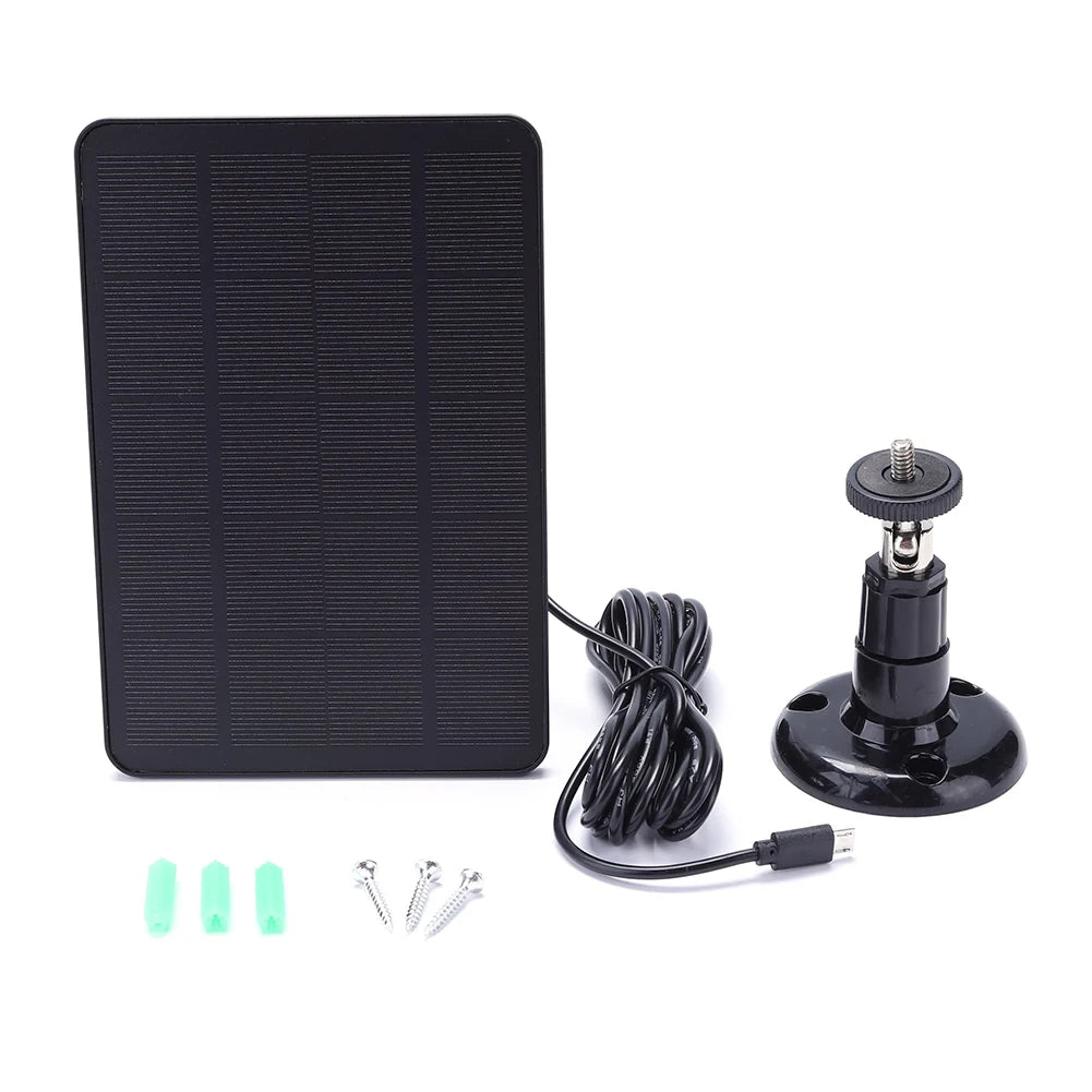 5V 10W Solar Panel for Security Camera / Light With Micro USB+Type-C 2in1 Port