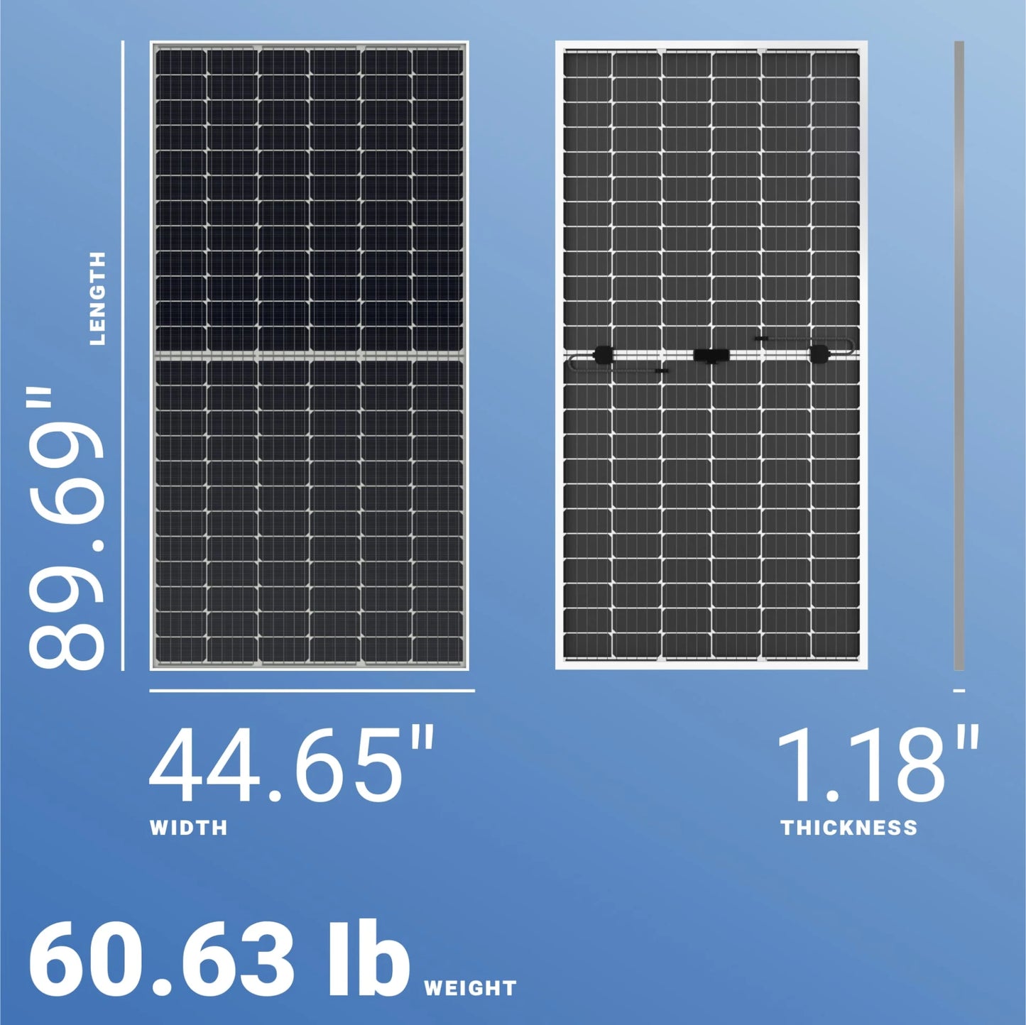 Znshine 550W Solar Panel, Large wooden beam: 44.6 inches wide, 1.18 feet thick, weighing around 60.6 pounds.