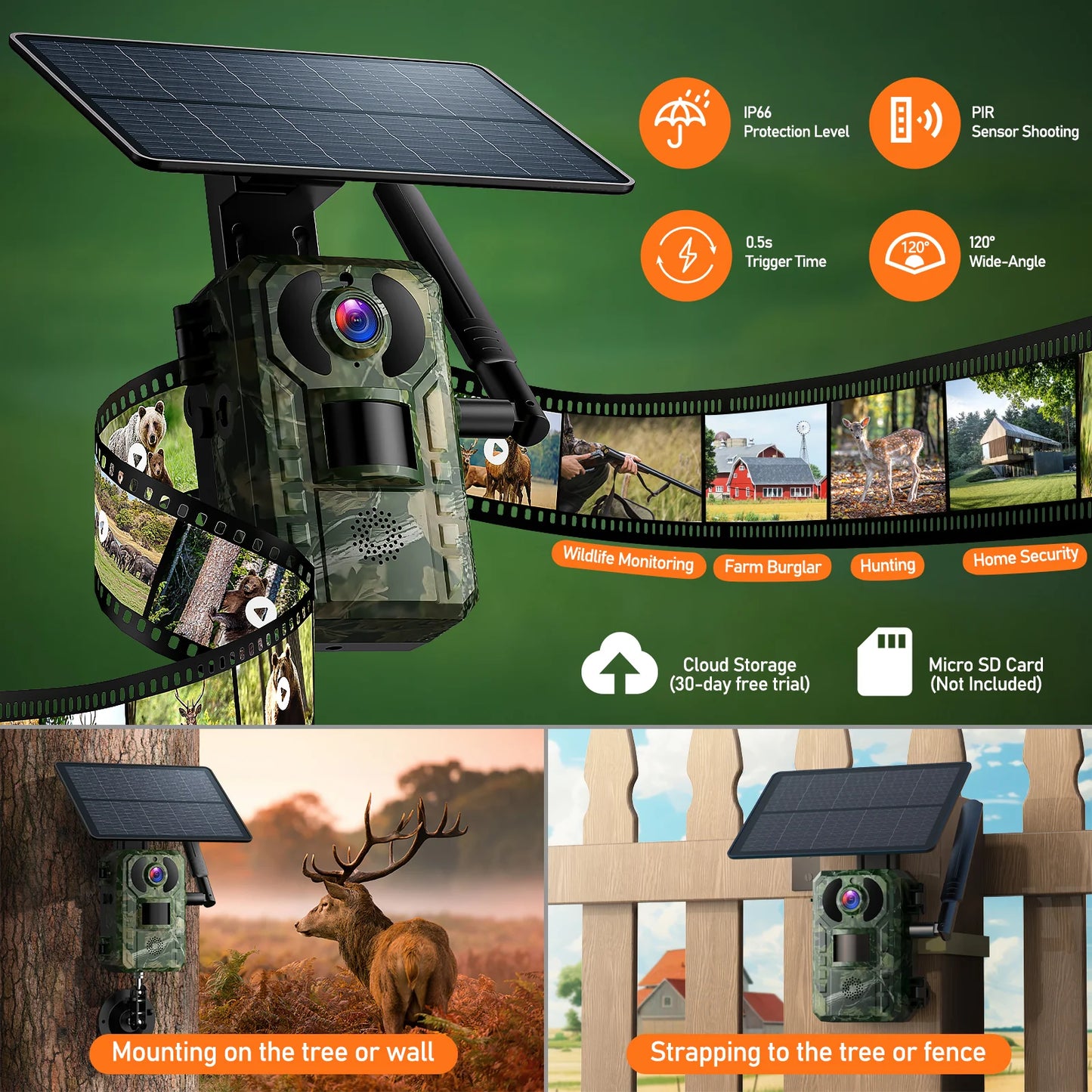 The Campark TC25 is a 2K cellular solar trail camera with IP66 protection, 0.5s trigger time, and cloud storage.