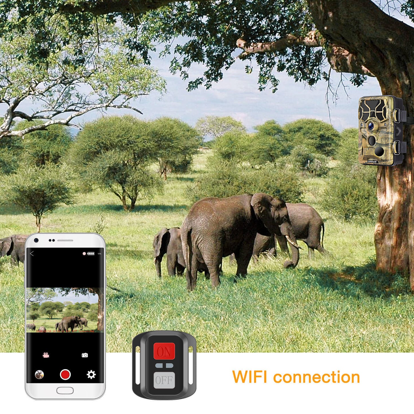 Campark T80 WiFi Trail Camera - 24MP 1296P Hunting Game Camera