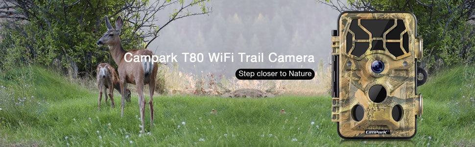 Campark T80 WiFi Trail Camera - 24MP 1296P Hunting Game Camera