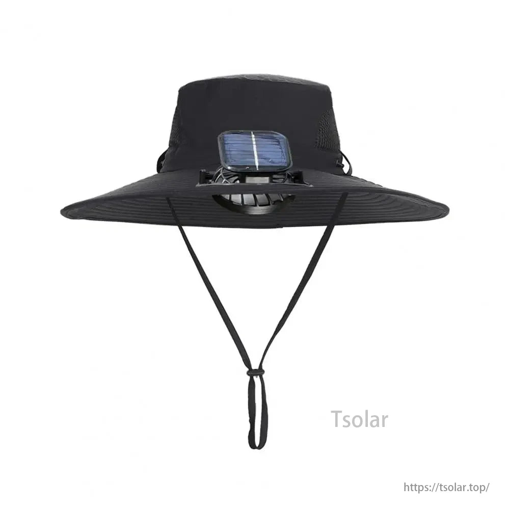 Kids Solar Powered Fan Sun Hat – Wide Brim UV Protection Hat with Mesh Ventilation, Adjustable Fit for Boys Outdoor Play, Travel, Camping