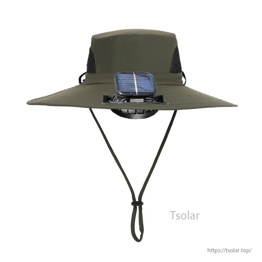Kids Solar Powered Fan Sun Hat – Wide Brim UV Protection Hat with Mesh Ventilation, Adjustable Fit for Boys Outdoor Play, Travel, Camping