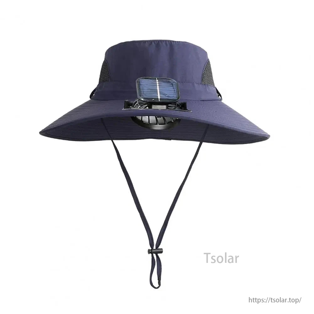 Kids Solar Powered Fan Sun Hat – Wide Brim UV Protection Hat with Mesh Ventilation, Adjustable Fit for Boys Outdoor Play, Travel, Camping