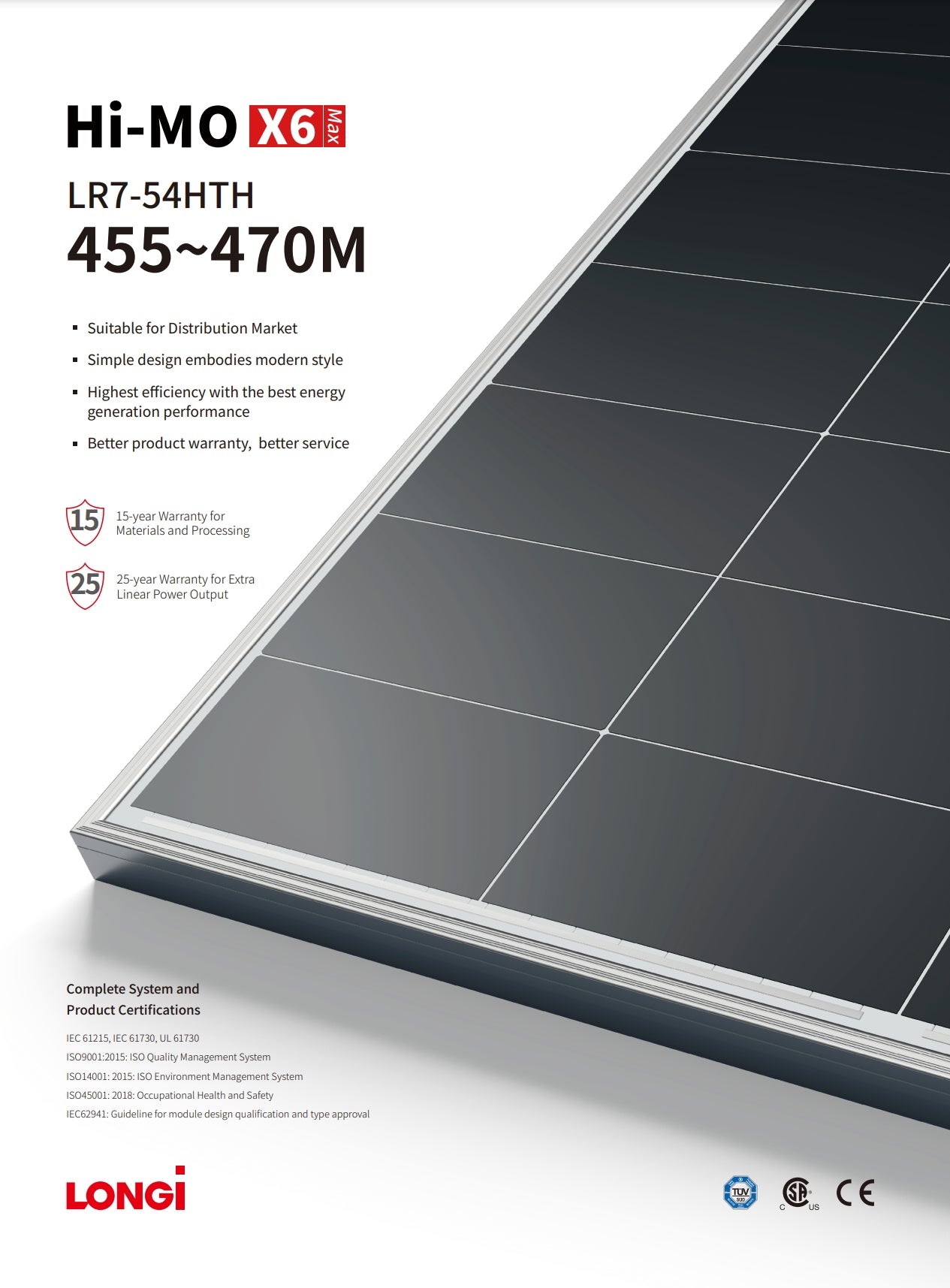 Introducing the LonGi 470W Solar Panel, featuring high efficiency and excellent energy generation performance.
