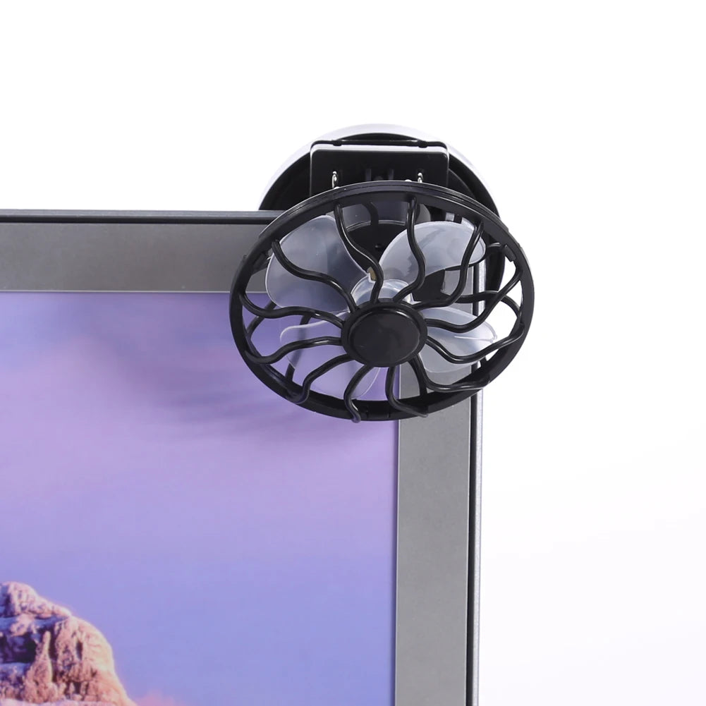 Mini Solar Clip Fan for Hat – Portable 2800RPM Cooling Fan with Round Panel, Built-in Battery, Ideal for Travel, Hiking, Camping, Fishing, Golf