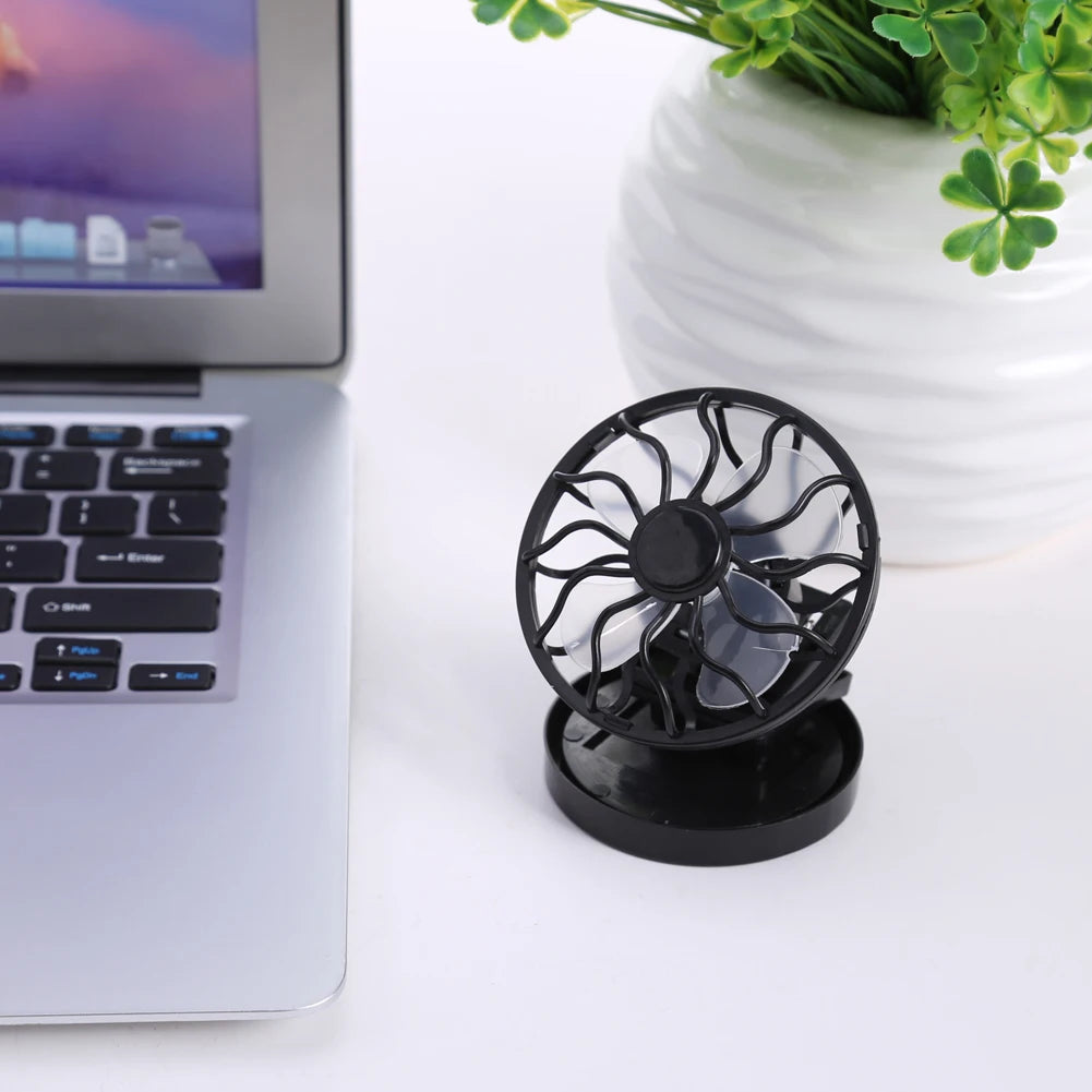 Mini Solar Clip Fan for Hat – Portable 2800RPM Cooling Fan with Round Panel, Built-in Battery, Ideal for Travel, Hiking, Camping, Fishing, Golf