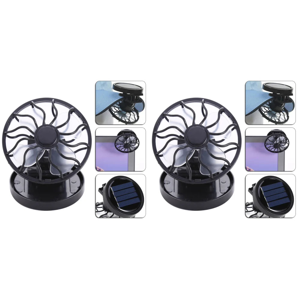 Mini Solar Clip Fan for Hat – Portable 2800RPM Cooling Fan with Round Panel, Built-in Battery, Ideal for Travel, Hiking, Camping, Fishing, Golf