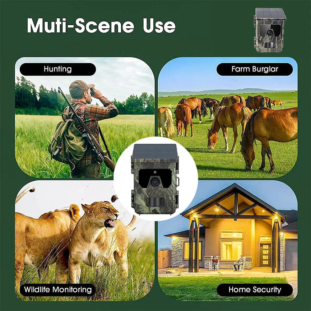 Tomshoo camera for hunting, farming, and security with night vision and 256GB support.