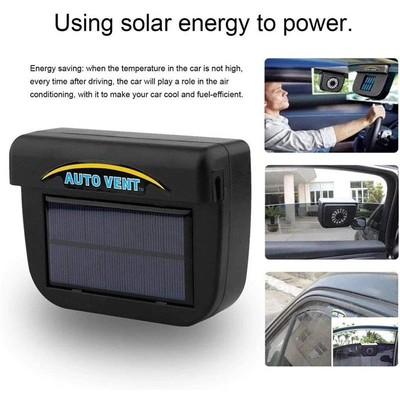 Auto Solar Powered Fan for Car Window – Energy Saving Clean Air Exhaust Ventilador