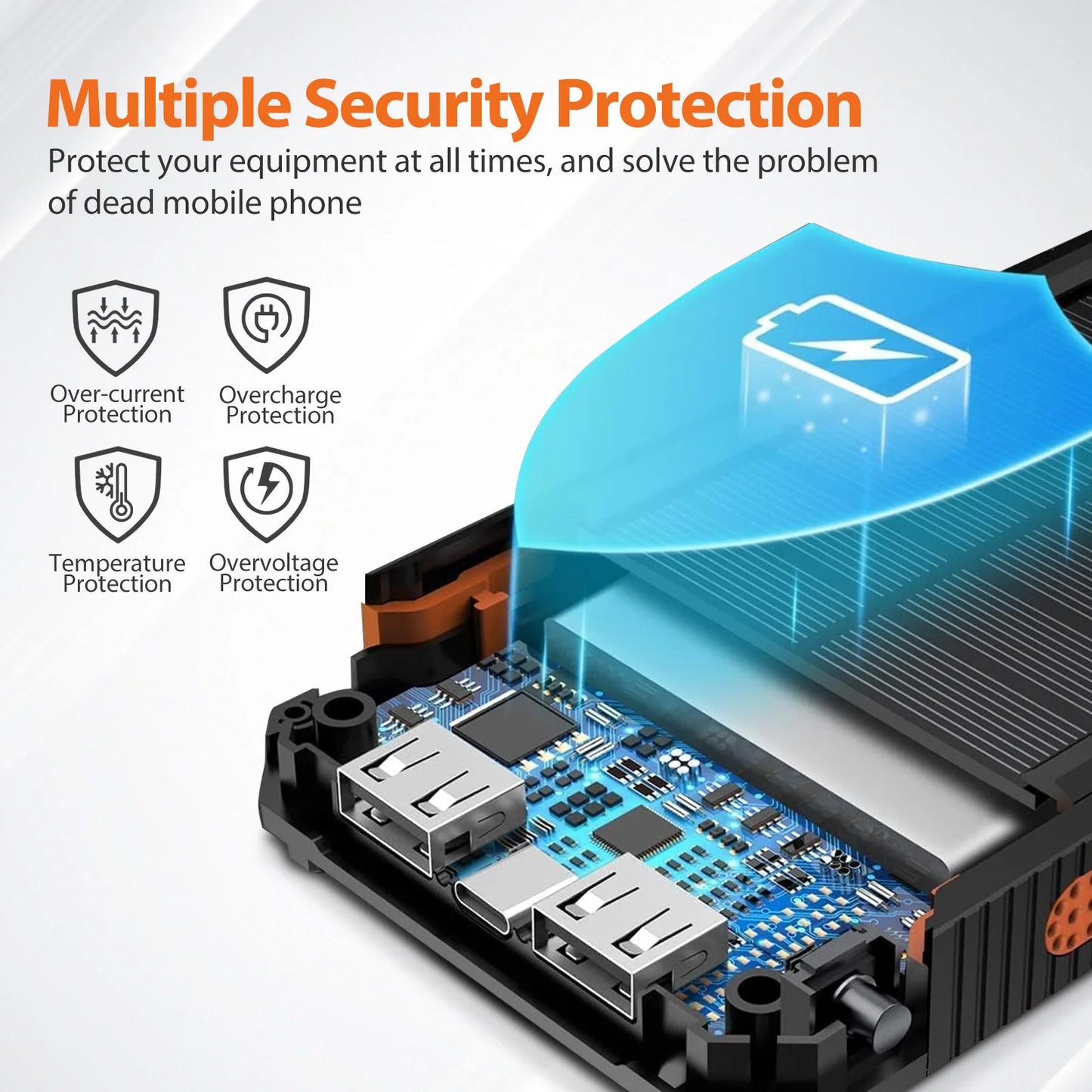Multiple Security Protection: Over-current, Overcharge, Temperature, Overvoltage Protection