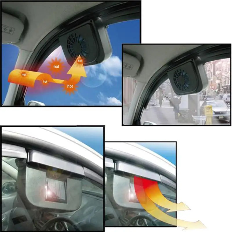 Auto Solar Powered Fan for Car Window – Energy Saving Clean Air Exhaust Ventilador