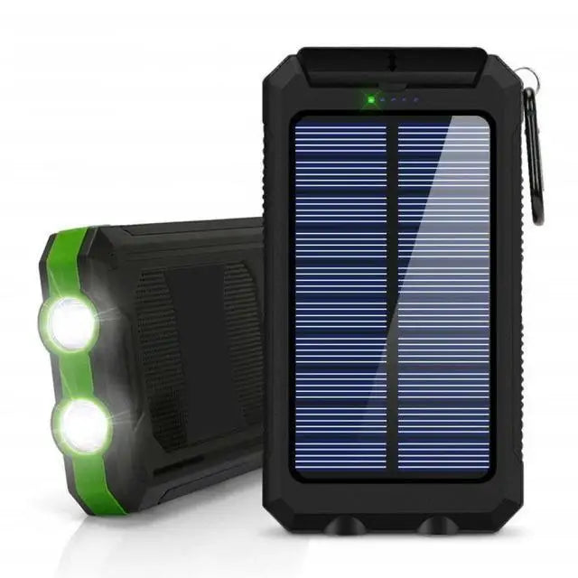 TSolar 80000mAh Solar Power Bank, Dual USB 5V/2.1A Portable Charger, IP65 Waterproof Outdoor Battery Pack with Compass & LED Light
