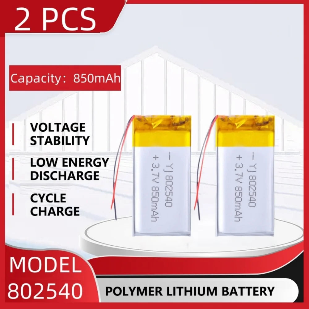 Rechargeable lithium battery suitable for Bluetooth devices, beauty instruments, selfie sticks, and sprays.