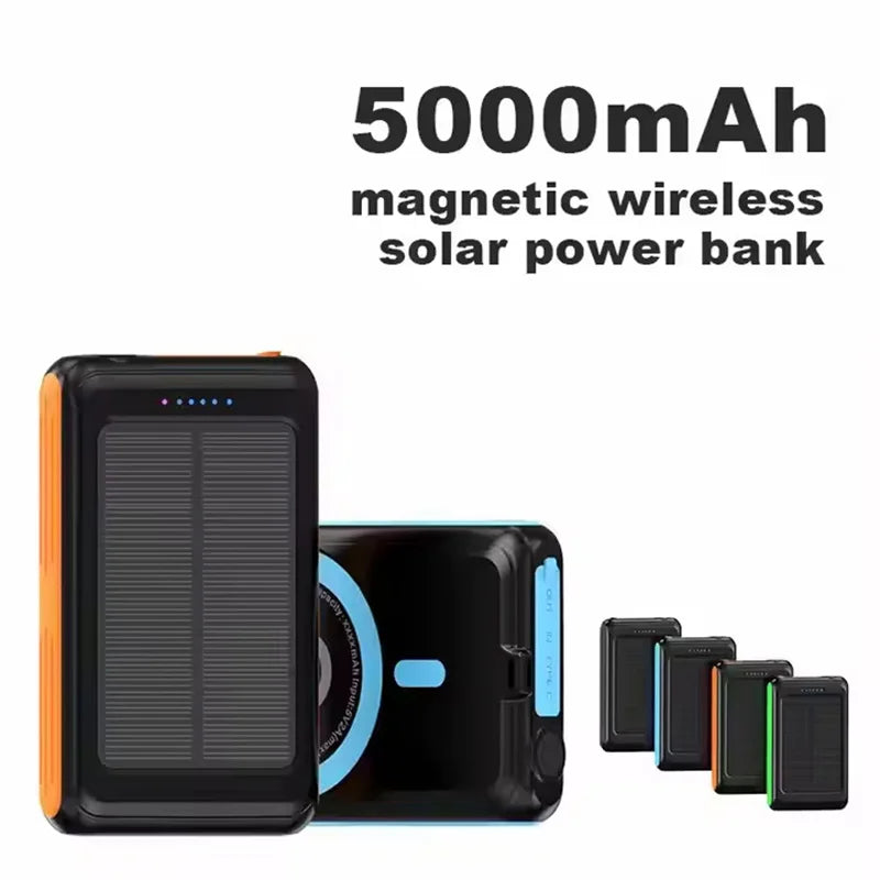 5000mAh Magnetic Wireless Solar Power Bank