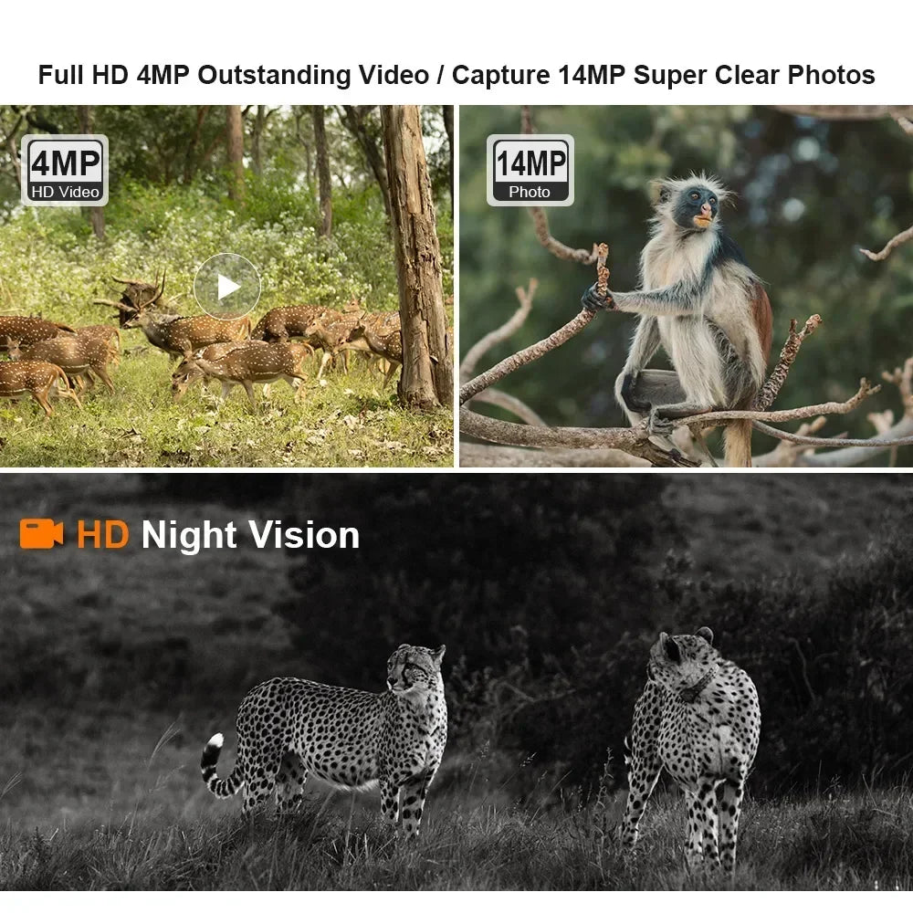 LS VISION 4G Solar Hunting Trail Camera, Full HD 4MP Outstanding Video / Capture 14MP Super Clear Photos 4MPI 4