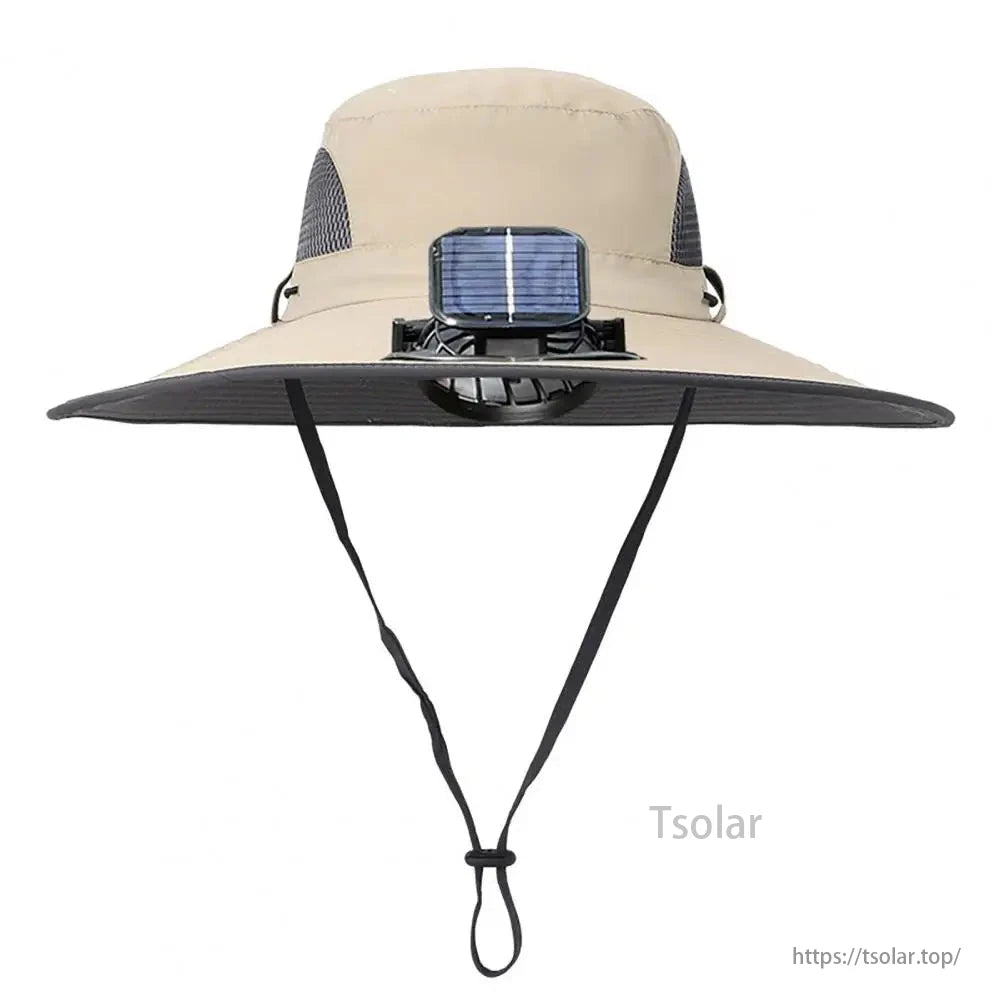Unisex Solar Fan Sun Hat – Wide Brim Cooling Hat with Dual Fans, USB & Solar Rechargeable, Waterproof Breathable Mesh for Fishing, Hiking, Gardening