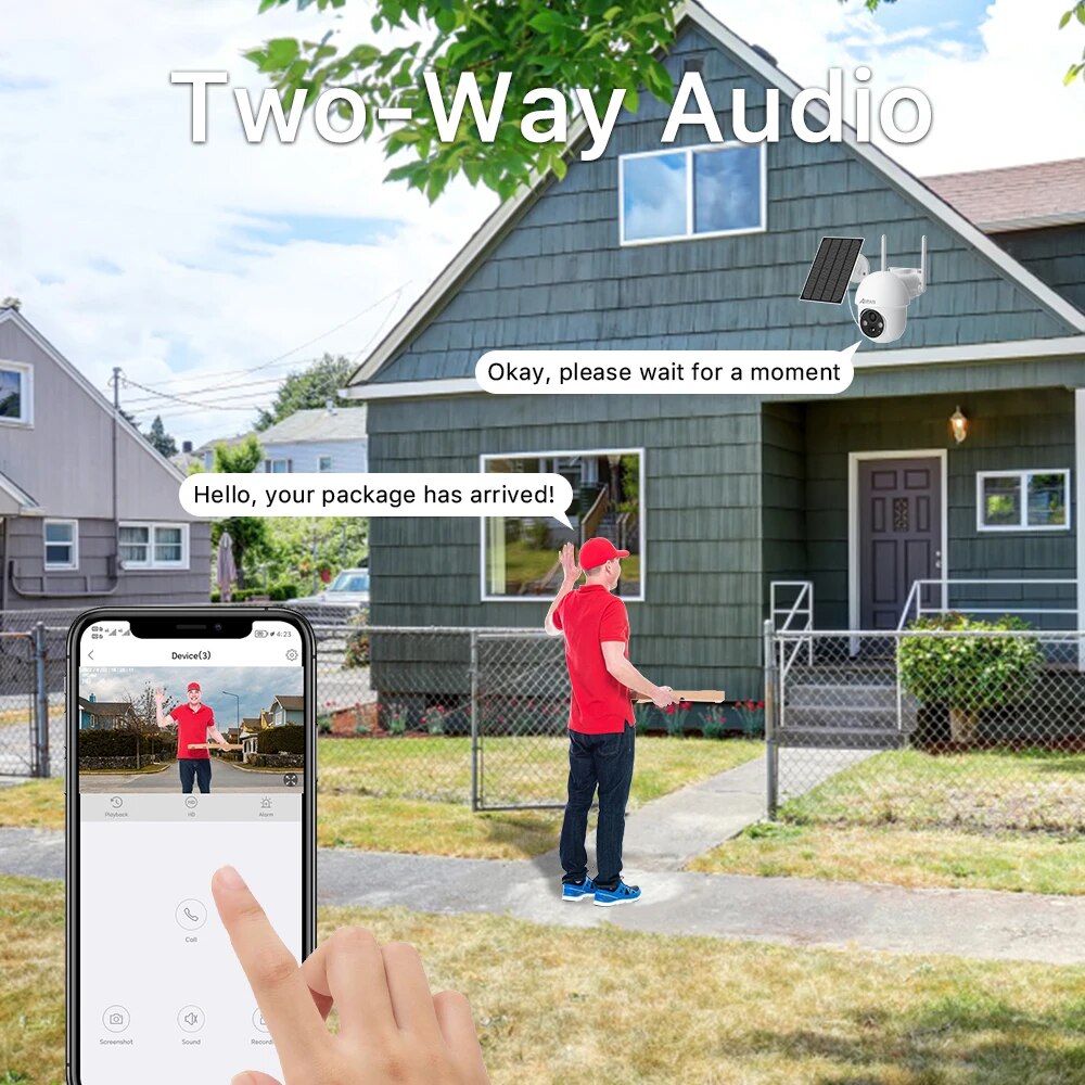 ANRAN Q3 Max 2.5K 5MP Solar Security Camera, Two-Way Audio: your package has arrived! Dcvico(3):