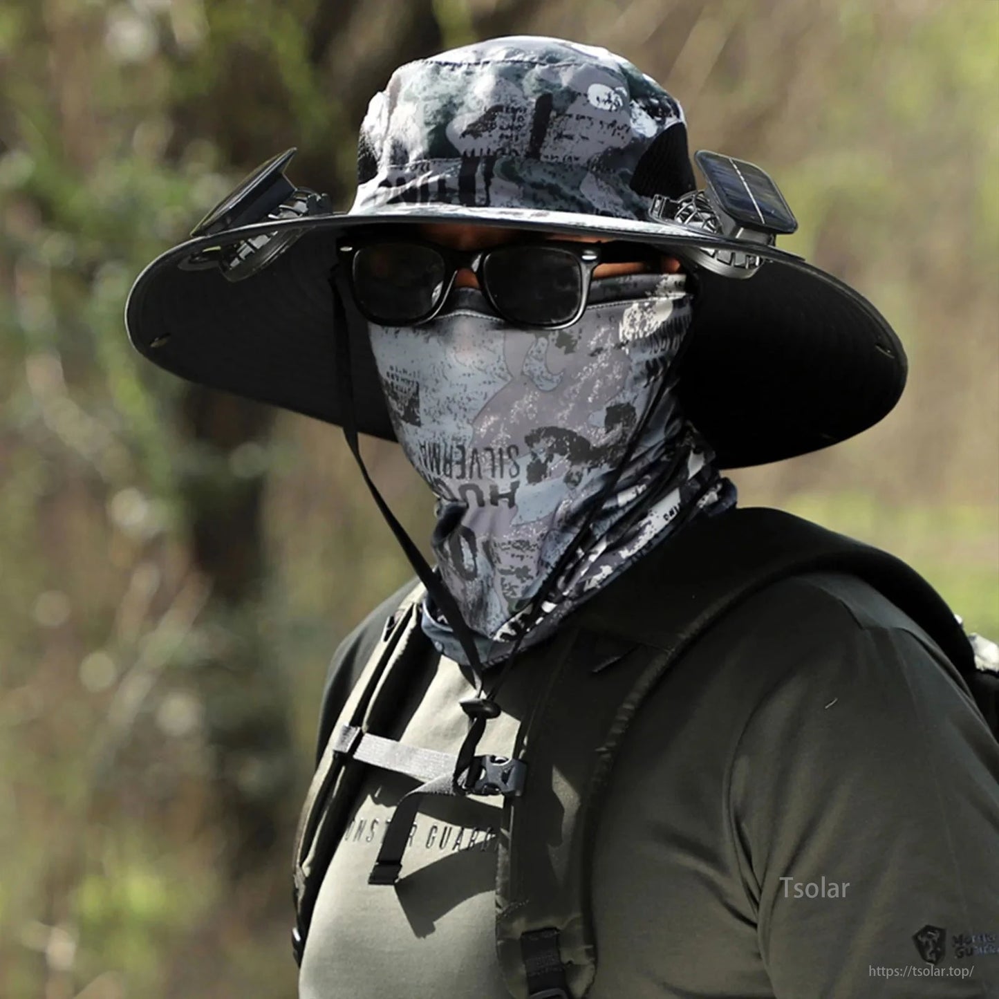 Outdoor Wide Brim Solar Fan Hat – USB & Solar Powered Hat with Adjustable Cooling Fan for Fishing, Hiking, Camping