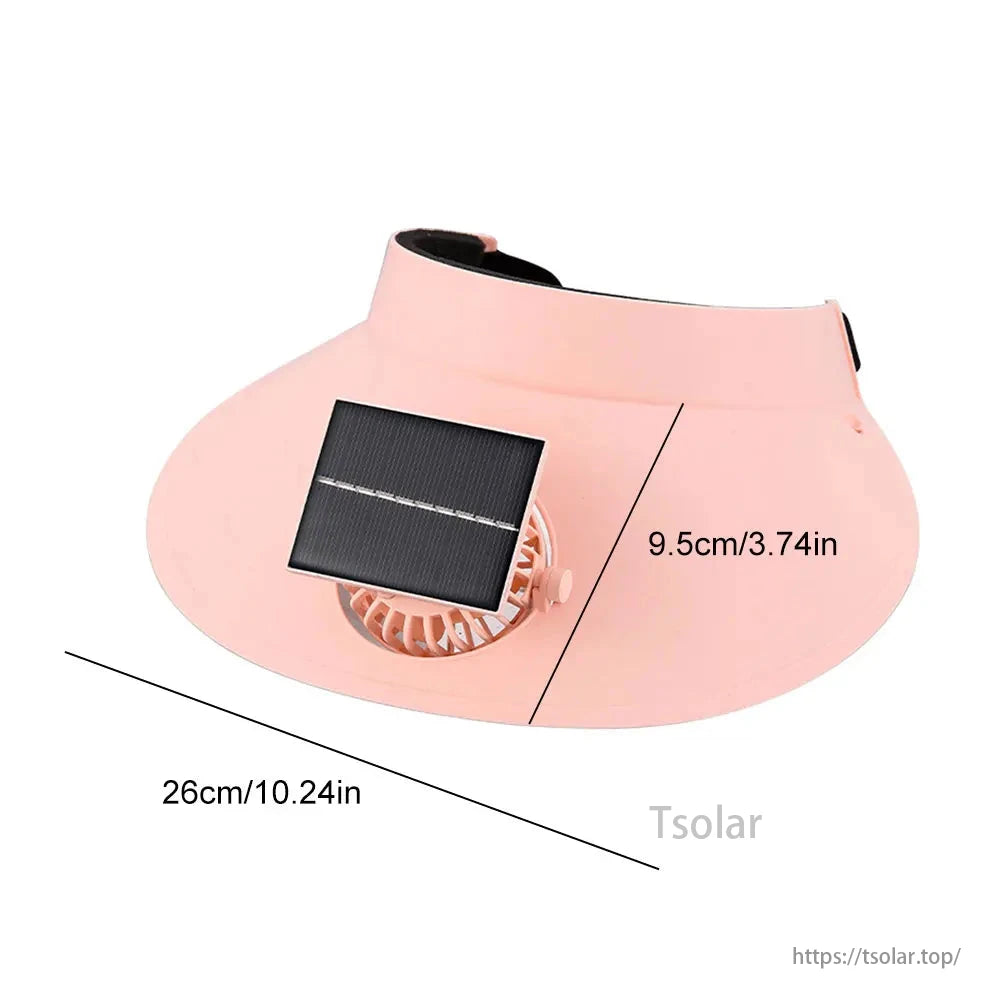 Women's Solar Fan Visor Hat provides UV protection, cooling, and breathability with a USB rechargeable fan for outdoor activities.