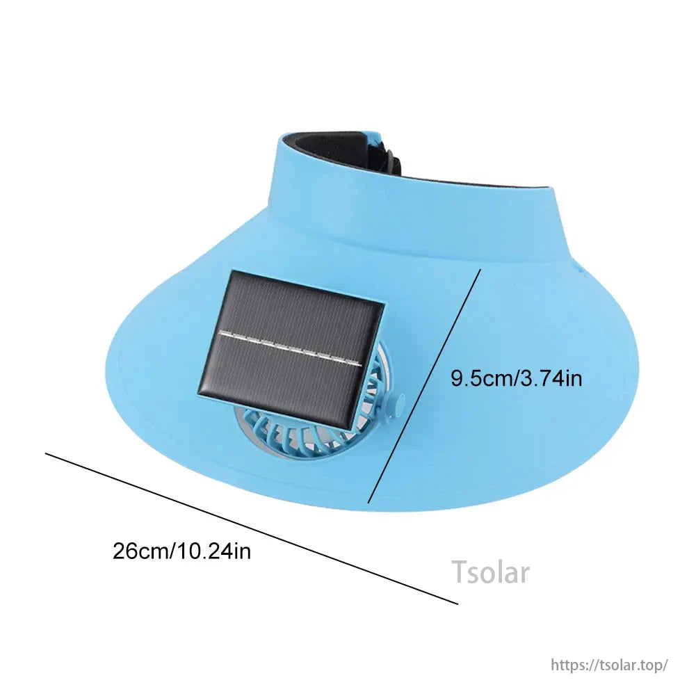 Women's Solar Fan Visor Hat provides UV protection, cooling, and rechargeable fan with 3-speed breathable design for outdoor use.