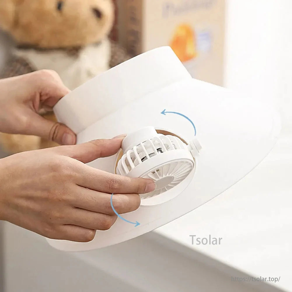 Women's Solar Fan Visor Hat – UV Protection Cooling Cap with USB Rechargeable Fan, 3-Speed Breathable Summer Sun Hat for Outdoor, Beach, Travel