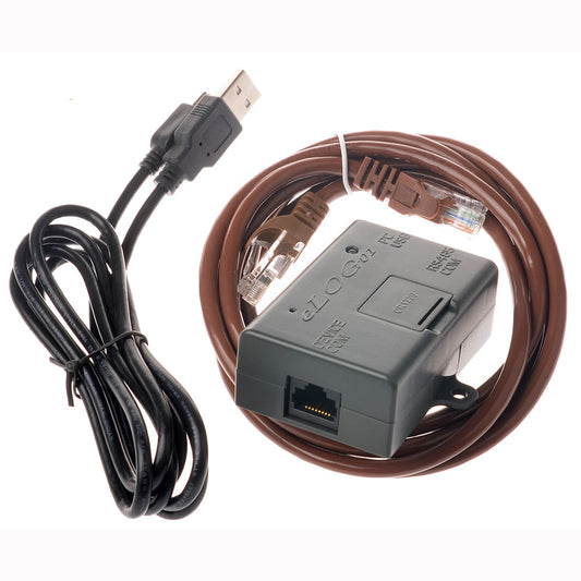 EPEVER eLOG01 RS485 to USB data logger adapter with USB-A cable, RJ45 port, and Ethernet-style leads