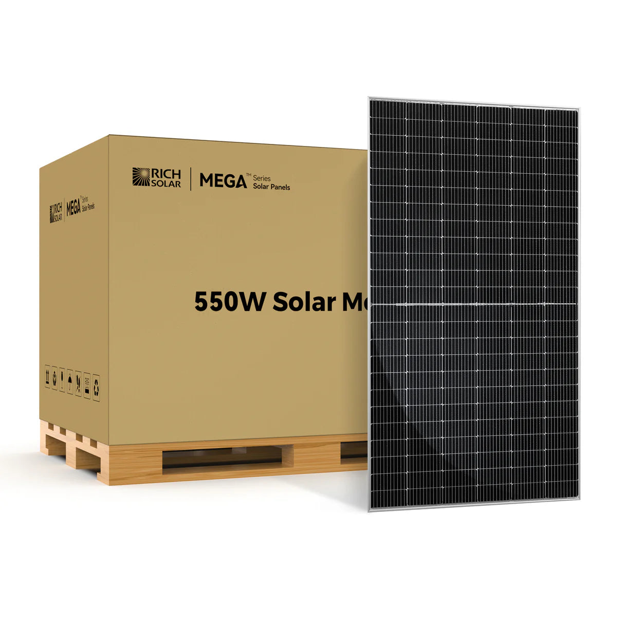 Rich Solar 550 Watt Solar Panel, Mega 550 Bifacial Solar Panel by Rich Solar: High-performance, eco-friendly, and 550-watt powerful.