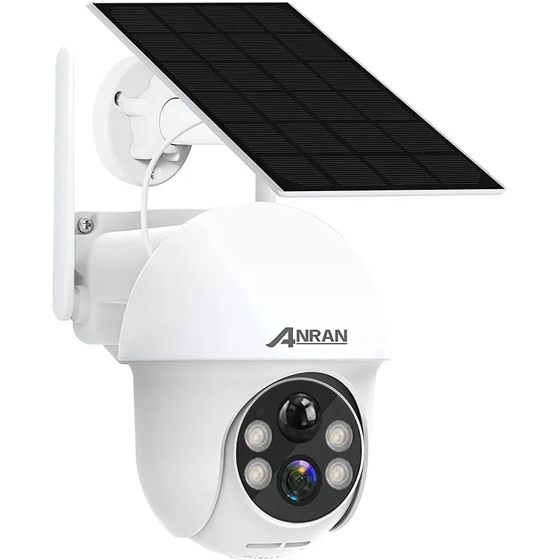 ANRAN Q1 Pro 2K 3MP Solar Camera - Solar Battery PTZ Camera 360° Rotation Security Surveillance Camera Outdoor Wireless Humanoid Detection Siren Alarm Color Night Vision