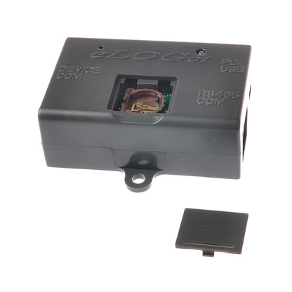 EPEVER eLOG01 RS485 to USB data logger module with labeled Device COM, PC USB, and RS485 COM ports