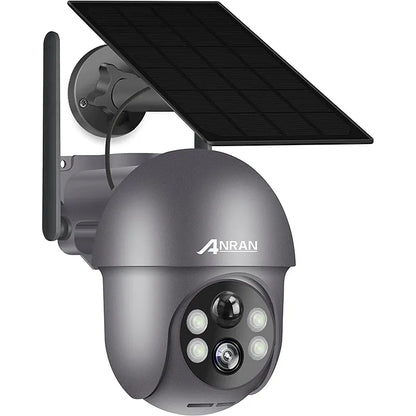 ANRAN Q1 Pro 2K 3MP Solar Camera - Solar Battery PTZ Camera 360° Rotation Security Surveillance Camera Outdoor Wireless Humanoid Detection Siren Alarm Color Night Vision