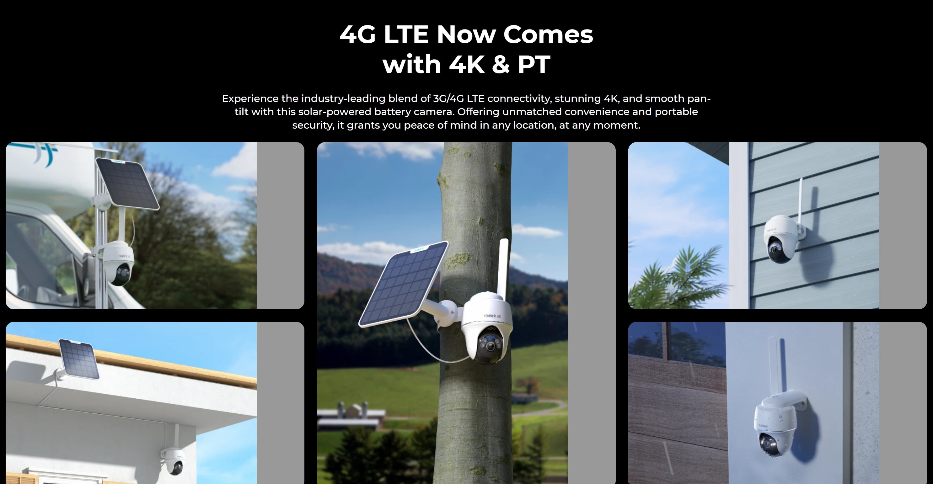 Reolink Go PT Ultra 4G Solar Camera, High-definition 4K video and pan-tilt-zoom (PTZ) capabilities in a solar-powered, 3G/4G LTE camera.