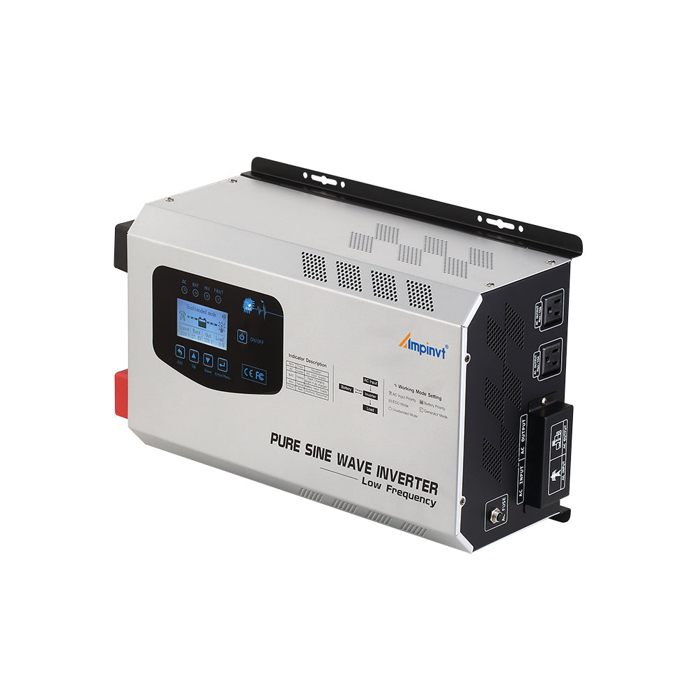 Ampinvt FT Series 3000W 24V Pure Sine Wave Power Inverter with 35A AC Charger, Low Frequency