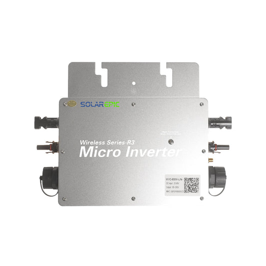 SolarEpic Grid Tie Inverter 600W/700W/800W, Wireless Waterproof IP65, DC22-60V to AC120/230V WiFi Monitor
