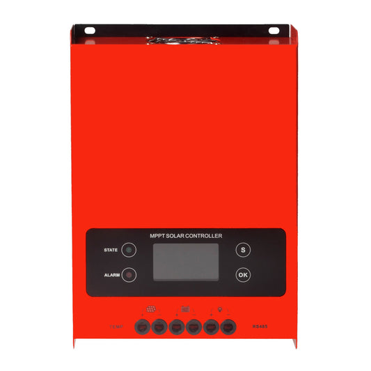ESMART ESF48H60 MPPT solar charge controller with LCD display, status LEDs, buttons, and lower terminal ports