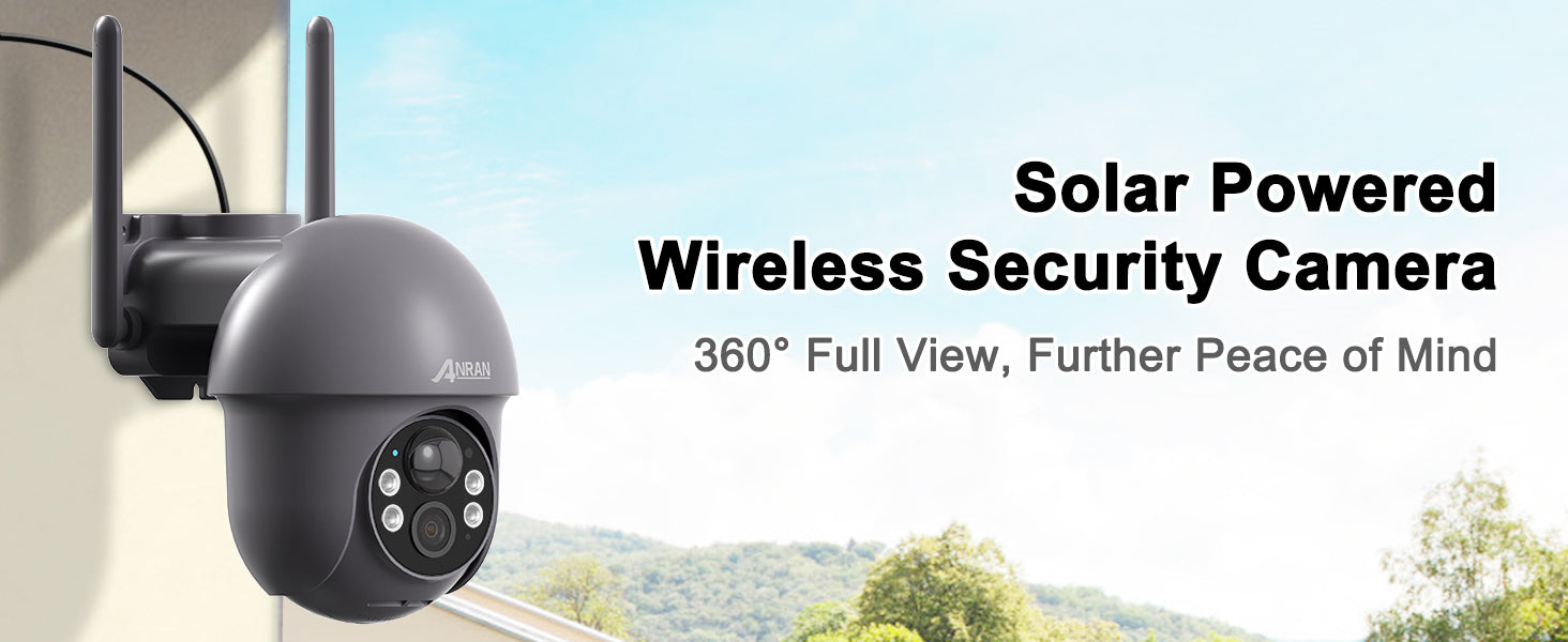 Solar Powered Wireless Security Camera JAnRAN 3609 Full View