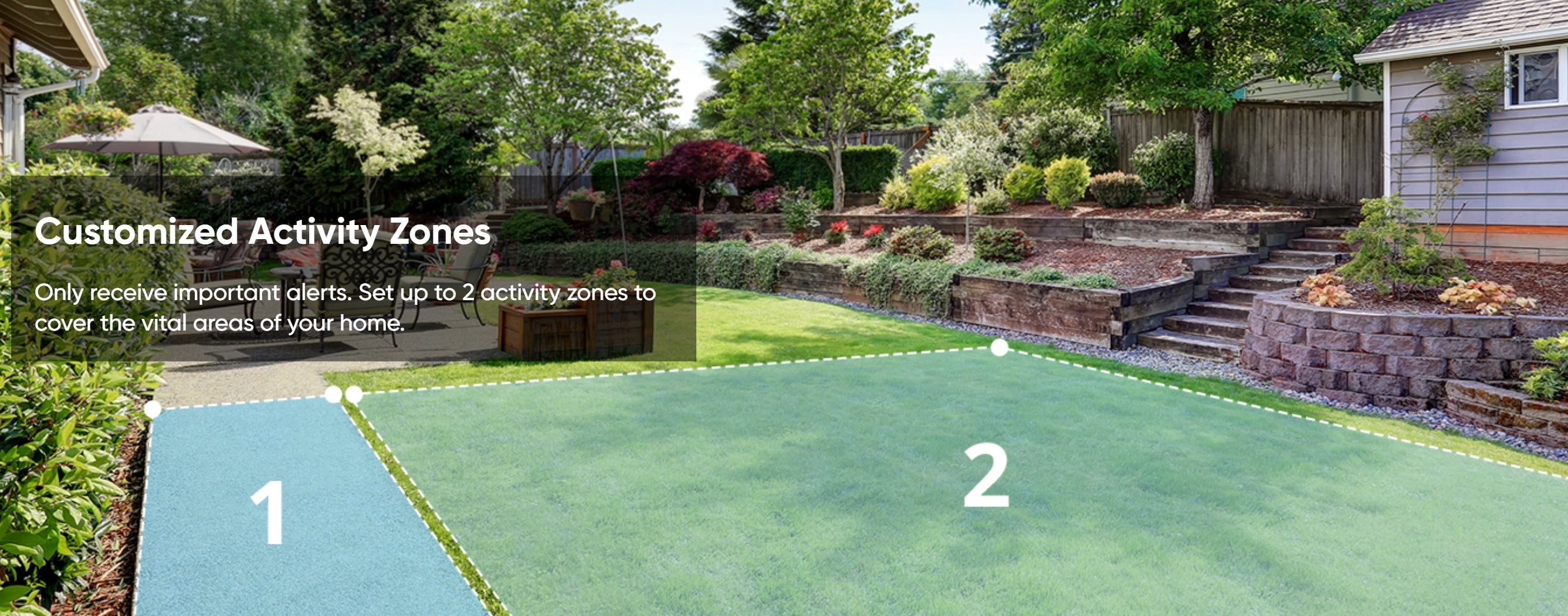 eufy S40 2K Solar Security Camera, Customized Activity Zones Only receive important alerts . Set up to 2 activity zones to