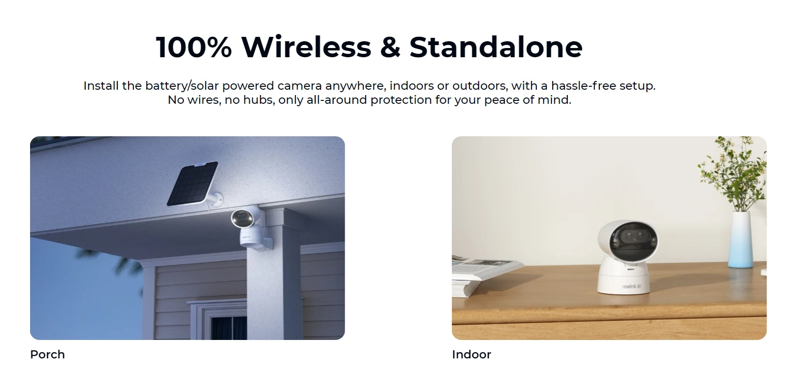 Reolink Argus Track 4K Solar Camera, Easily install a wireless solar-powered camera indoors/outdoors for secure monitoring.