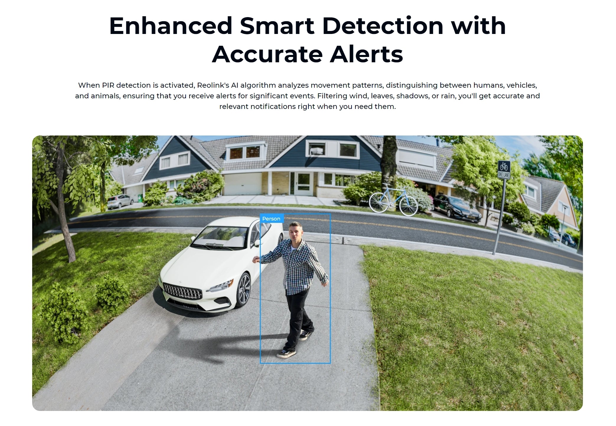 Reolink Argus 4 Solar Camera, AI-powered smart detection filters out noise for precise alerts on human/vehicle activity.