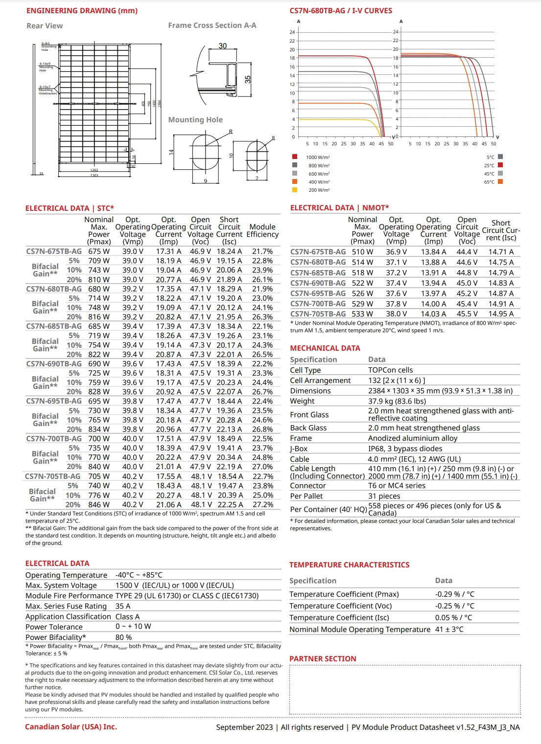 Canadian Solar 700 Watt Solar Panel, High-efficiency Canadian Solar panel with 700 watts output, suitable for residential and commercial solar power systems.