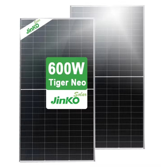 Jinko 600W Solar Panel, The Jinko 600W solar panel generates efficient energy with a power output range of 575-600 Watts.