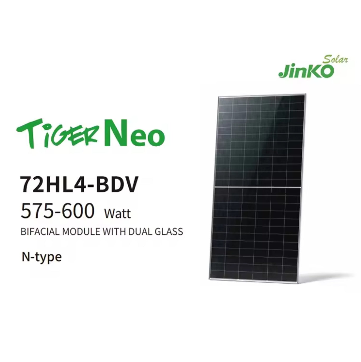 Jinko 600W Solar Panel, High-efficiency solar panel for residential and commercial use, with features like bifacial module and dual glass.