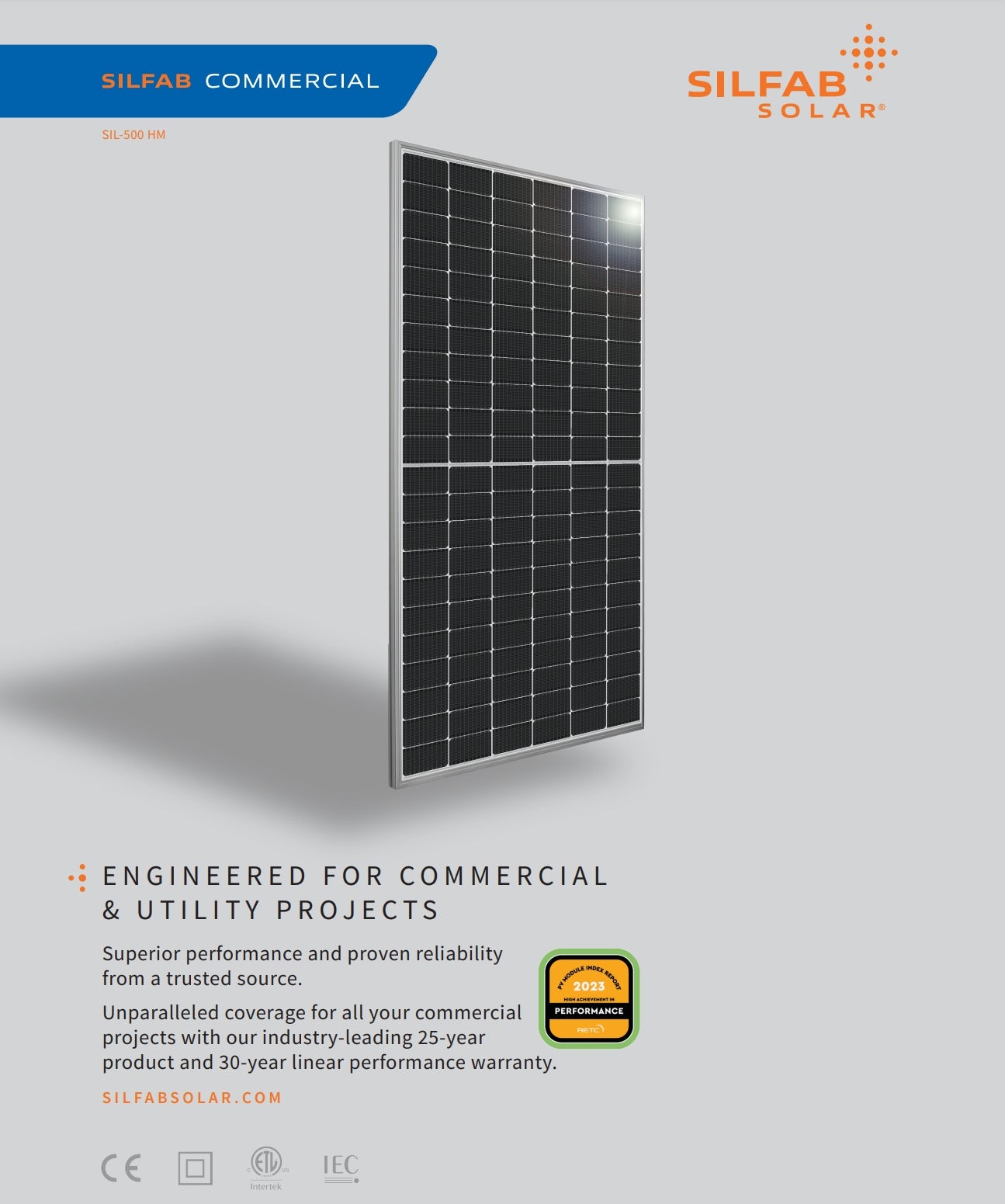 Silfab 500W Solar Panel, SILFAB offers a high-performance solar panel for commercial and utility projects, backed by a trusted reputation and industry-leading warranties.