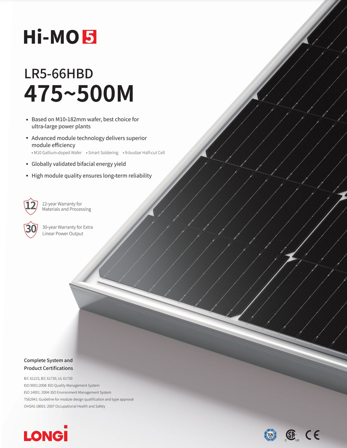 Longi 500 Watt Solar Panel, LONGI 500W Solar Panel features high-efficiency technology with advanced design for high-quality performance and long-term warranty.