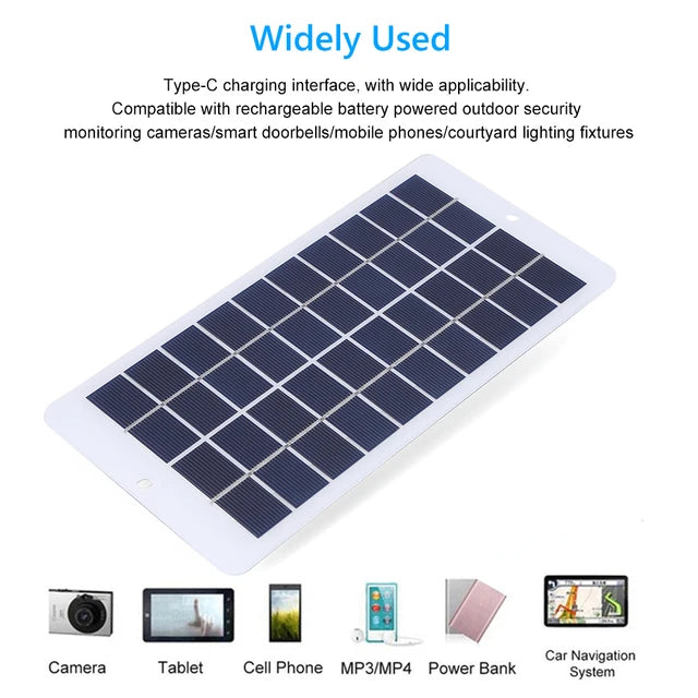 5V 20W Portable Solar Panel, Widely Used Type-C charging interface with wide applicability 