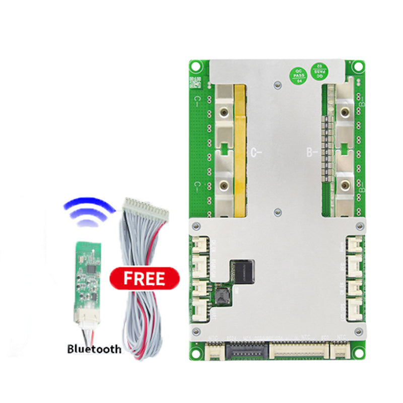 JBD SP24S004 Smart BMS board with metal cover, plus free Bluetooth module and balance wire harness