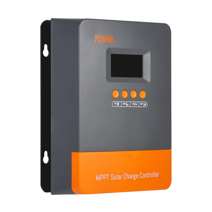 PowMr 60A MPPT Solar Charge Controller for off-grid systems (12V/24V/36V/48V), with PV, BAT, DC, and SET controls.