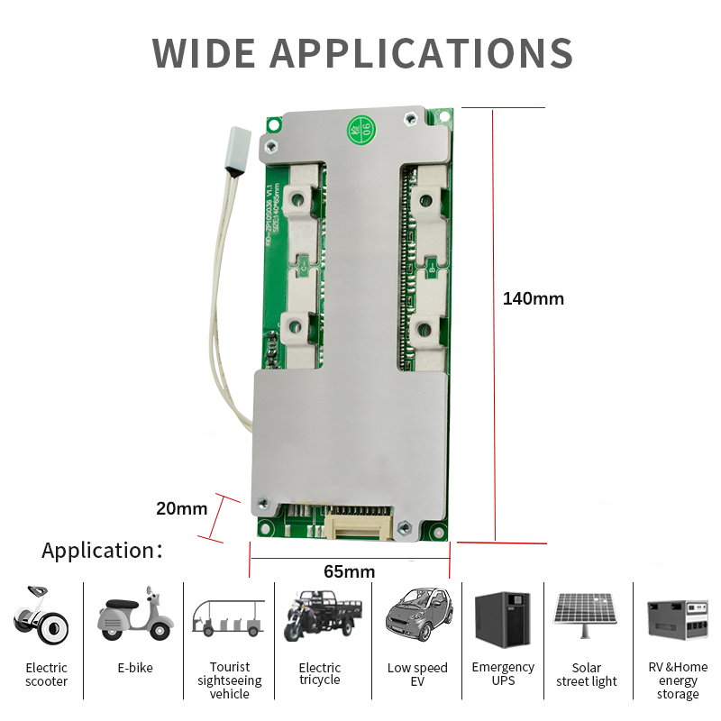 JBD ZP10S036 Hard BMS 3.2v/3.7v common port lithium li-ion 7s 8s 100a/200a BMS board lifepo4 24v/36v bms 10s for battery
