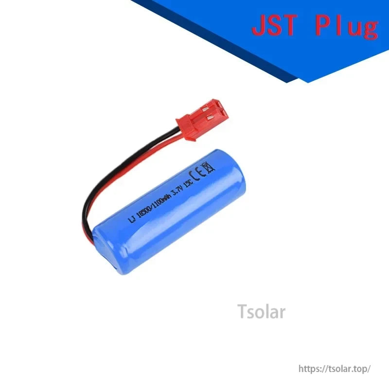 3.7V 1100mAh 18500 Li-Ion Battery, A battery pack for RC helicopters or boats with a capacity of 1100mAh and compatible with FT008 models.
