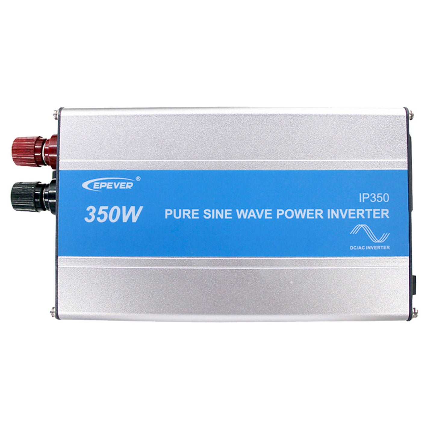 EPEVER IPower Off Grid Inverter, EPEVER IP350 350W pure sine wave power inverter in silver case with red and black DC terminals